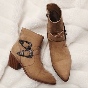 Faux Suede Western Booties